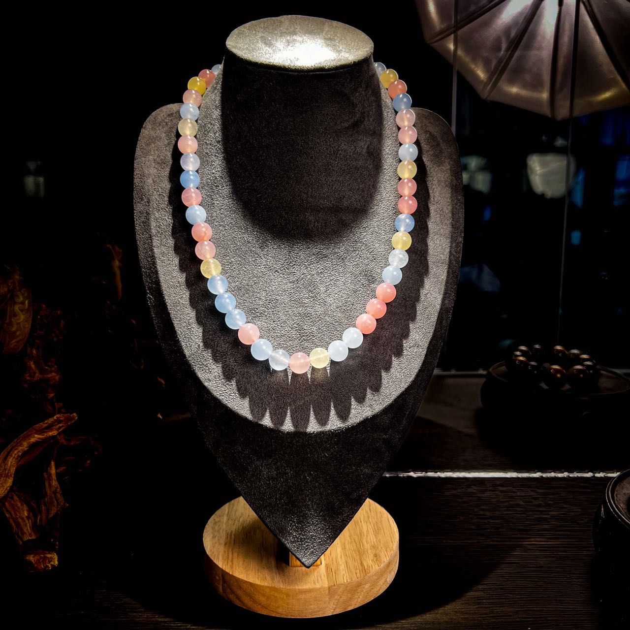 天然彩虹糖果七彩柱石妈妈链10mm（多样性发一件）DD1038