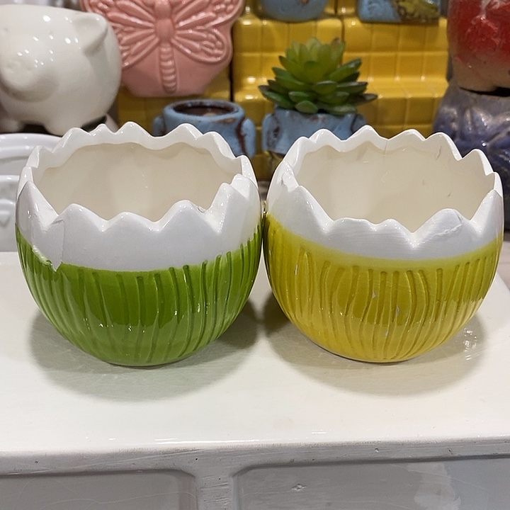 陶瓷花盆有孔 瑕疵介意勿拍 