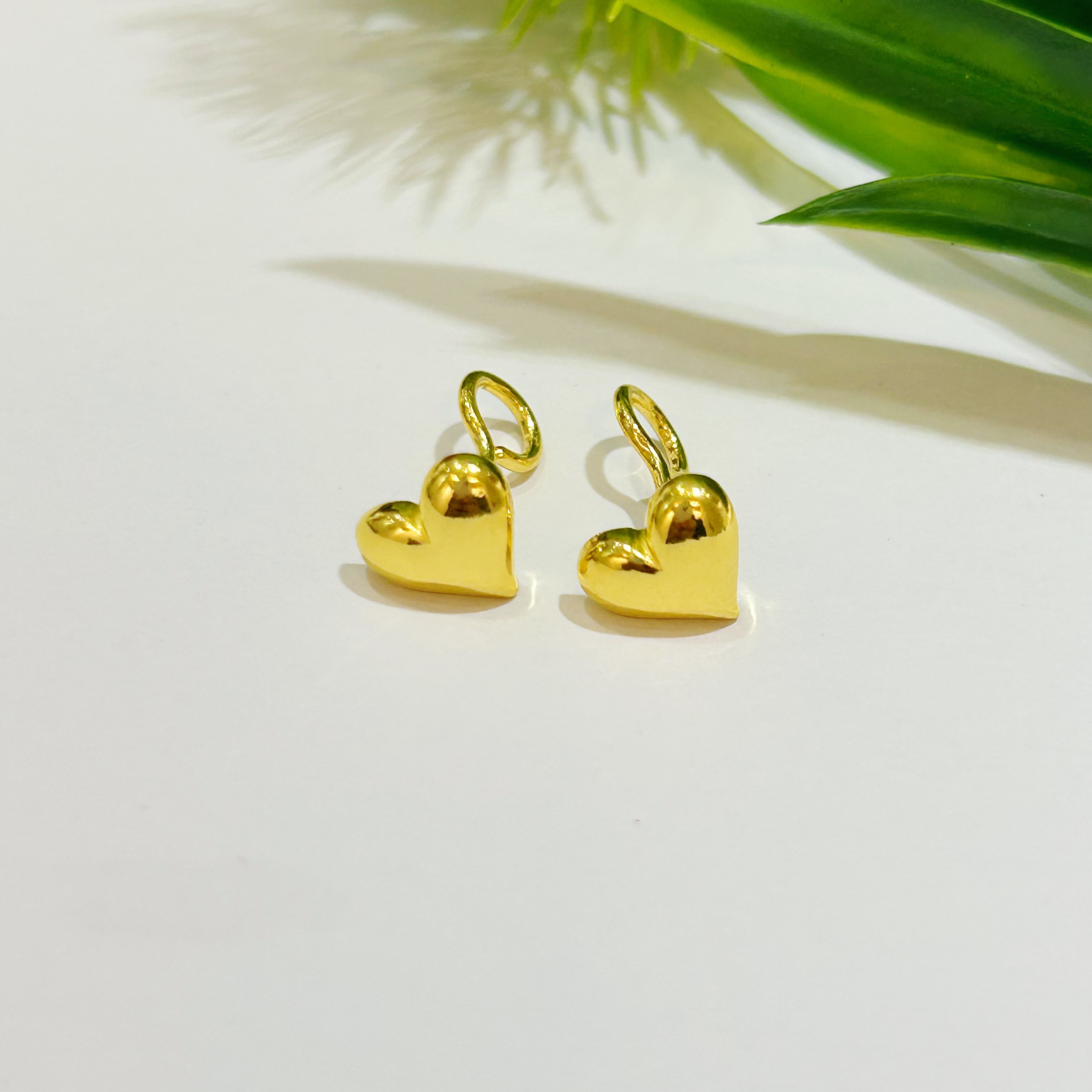 【富远黄金】足金亮面大爱心耳钉FYHR01010894