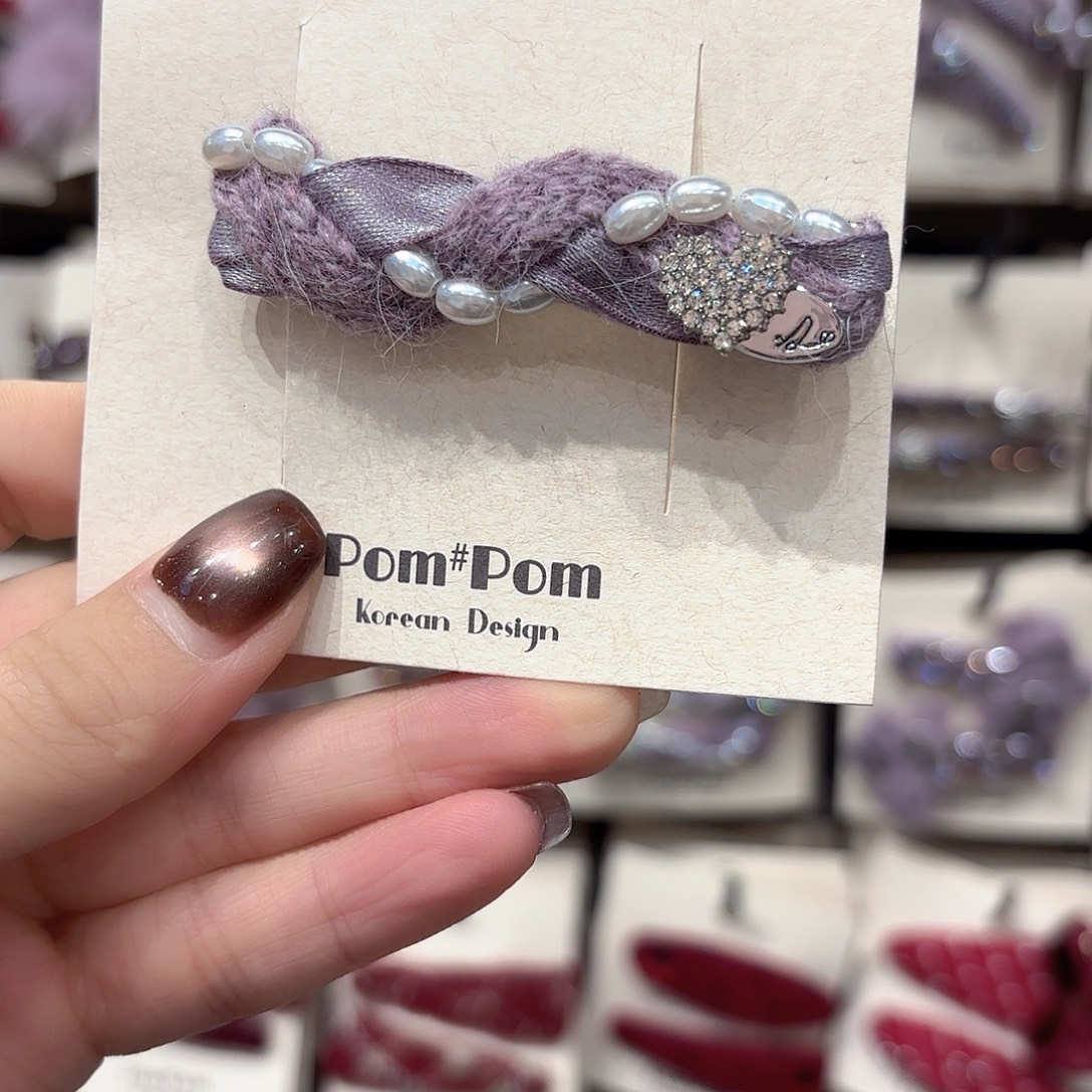 布艺铁合金珍珠麻花压夹一个