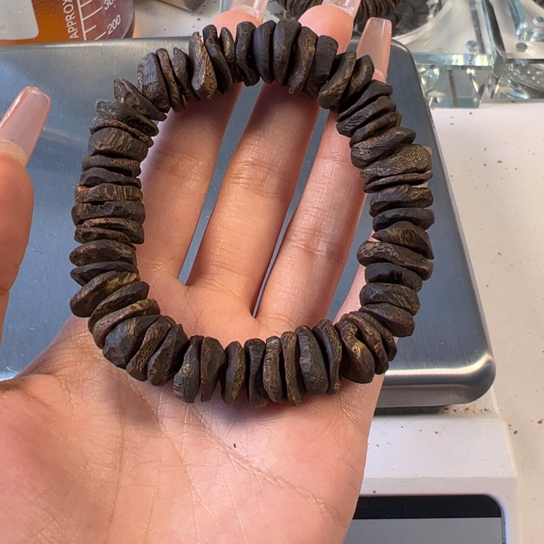 沉香手串用****5奇楠沉香单圈手串24克老料