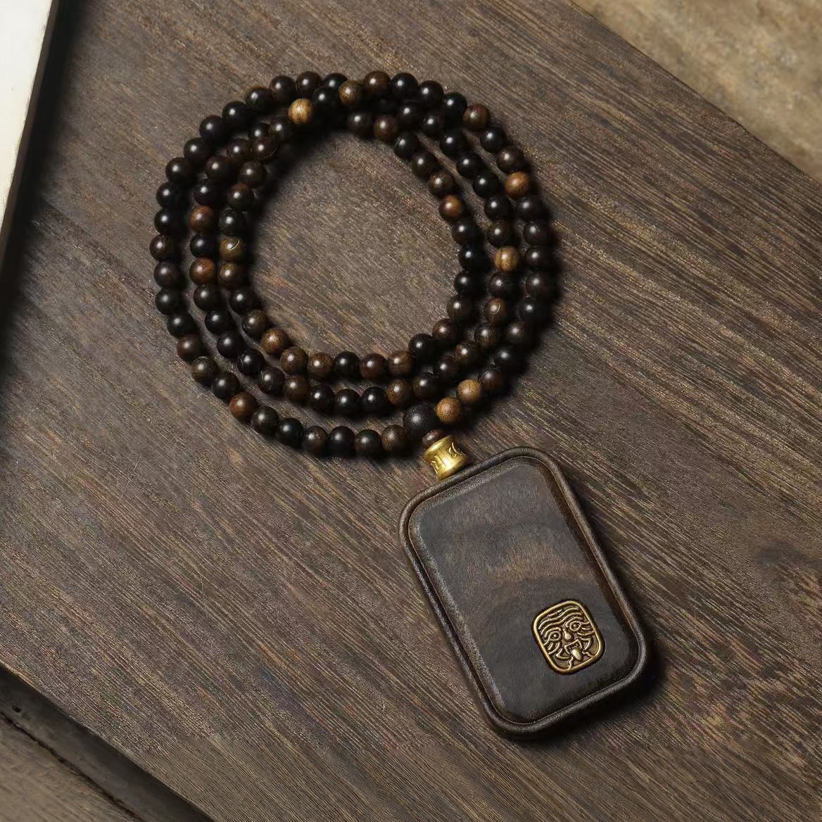 增香沉香木增香沉香木扎基拉姆无事牌 精品手串 无礼盒 AC 0033-1