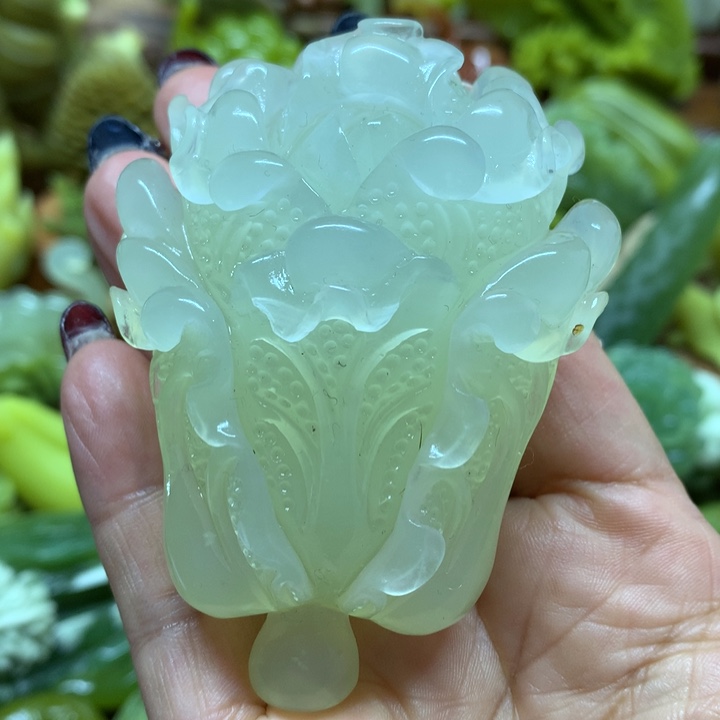 蛇纹石玉手把件未镶嵌