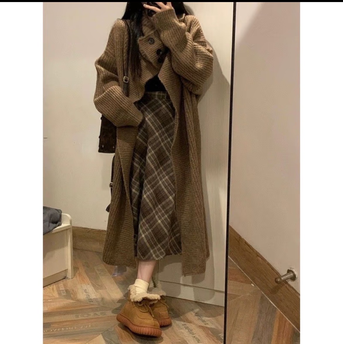 百搭减龄成人高腰各种体型半身裙温柔朋克风美式