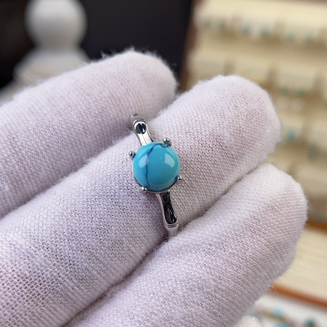 绿松石戒指银S925镶嵌