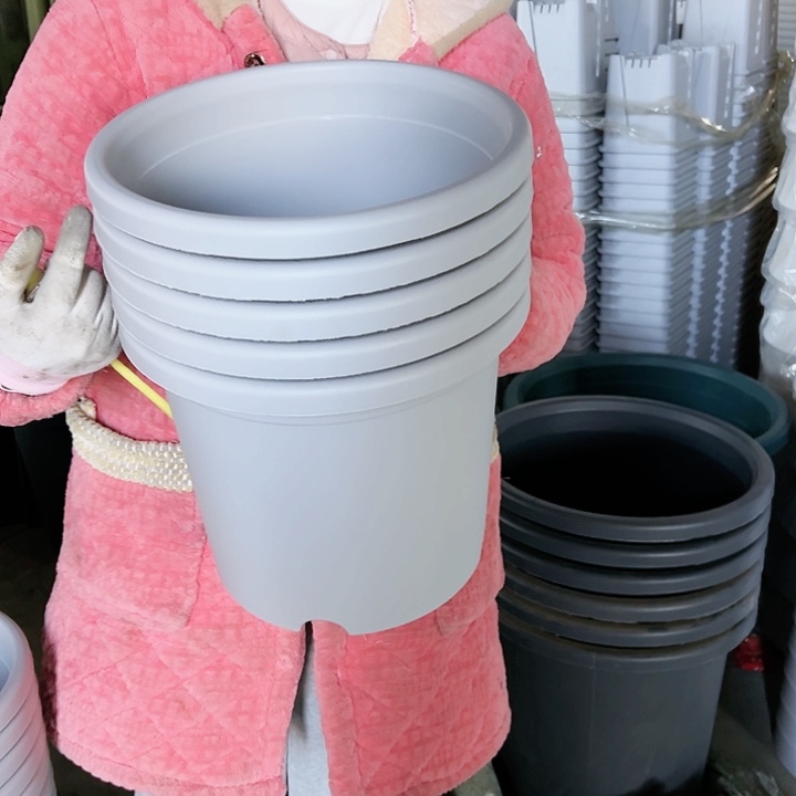 塑料四季盆5#灰白色5个无托