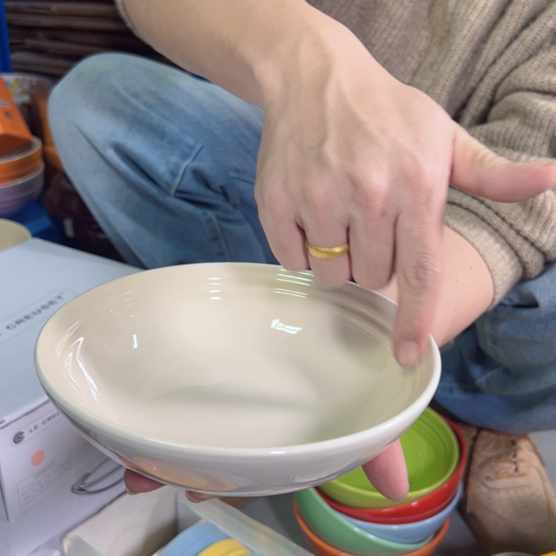 陶瓷米白燕麦碗米白