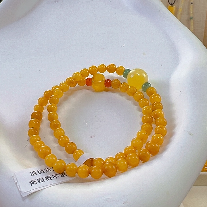 蜜蜡手链未镶嵌火**丽5蜜蜡