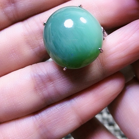 和田玉银S925镶嵌戒指