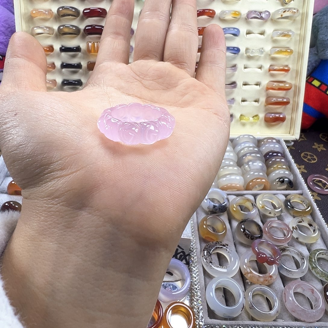 不****玛瑙/玉髓未镶嵌戒指B16不退换16.3港12