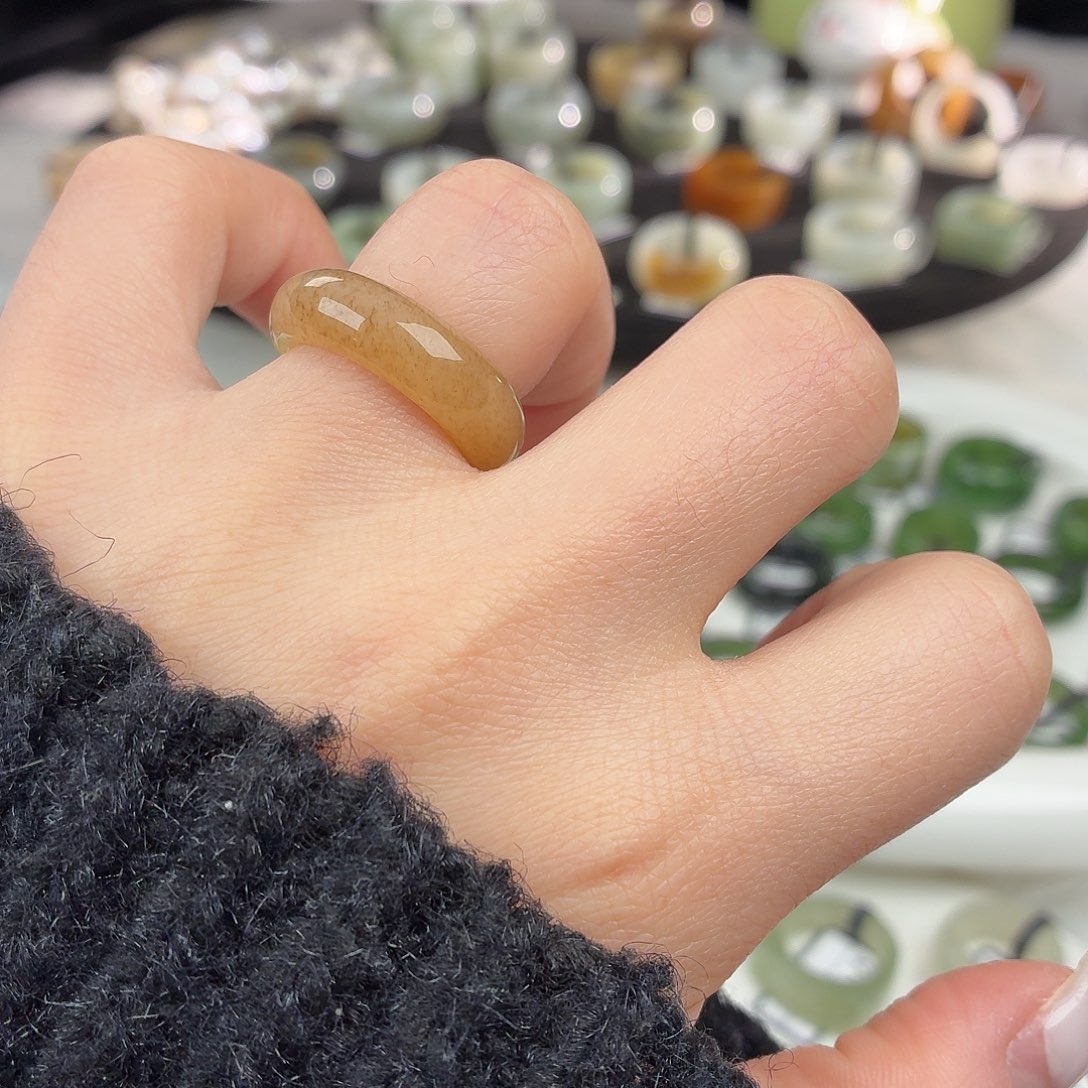 和田玉未镶嵌戒指S31糖花轮胎16.7