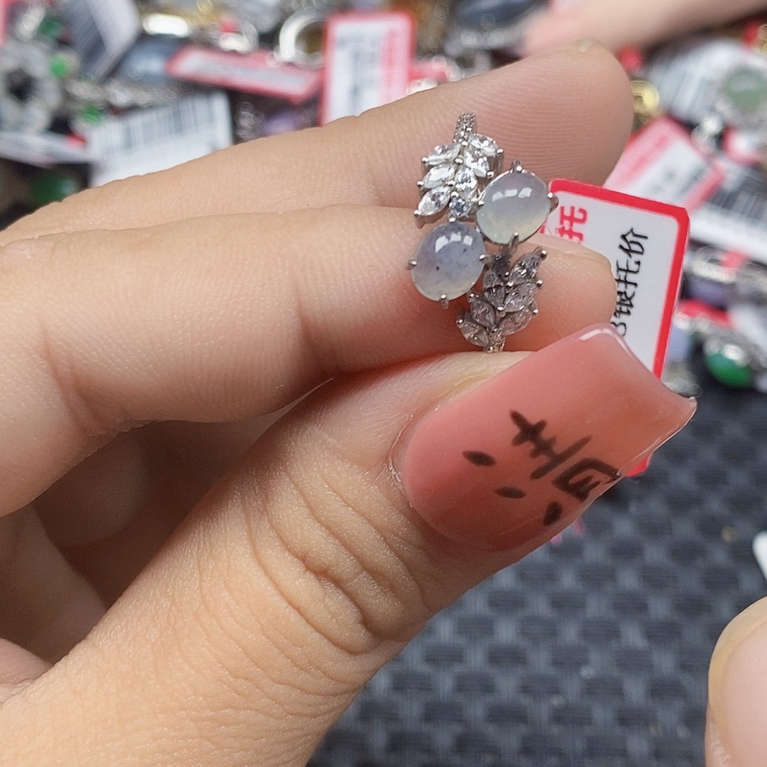 翡翠银S925镶嵌戒指