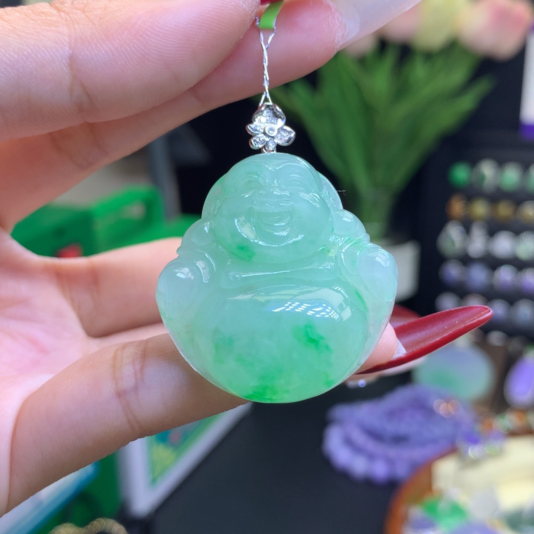 翡翠颈饰18K金镶嵌天然