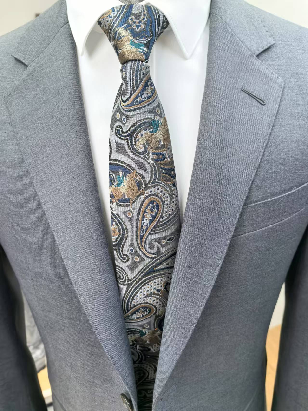 佩斯利复古花纹男士腰果商务正装手打潮流领带