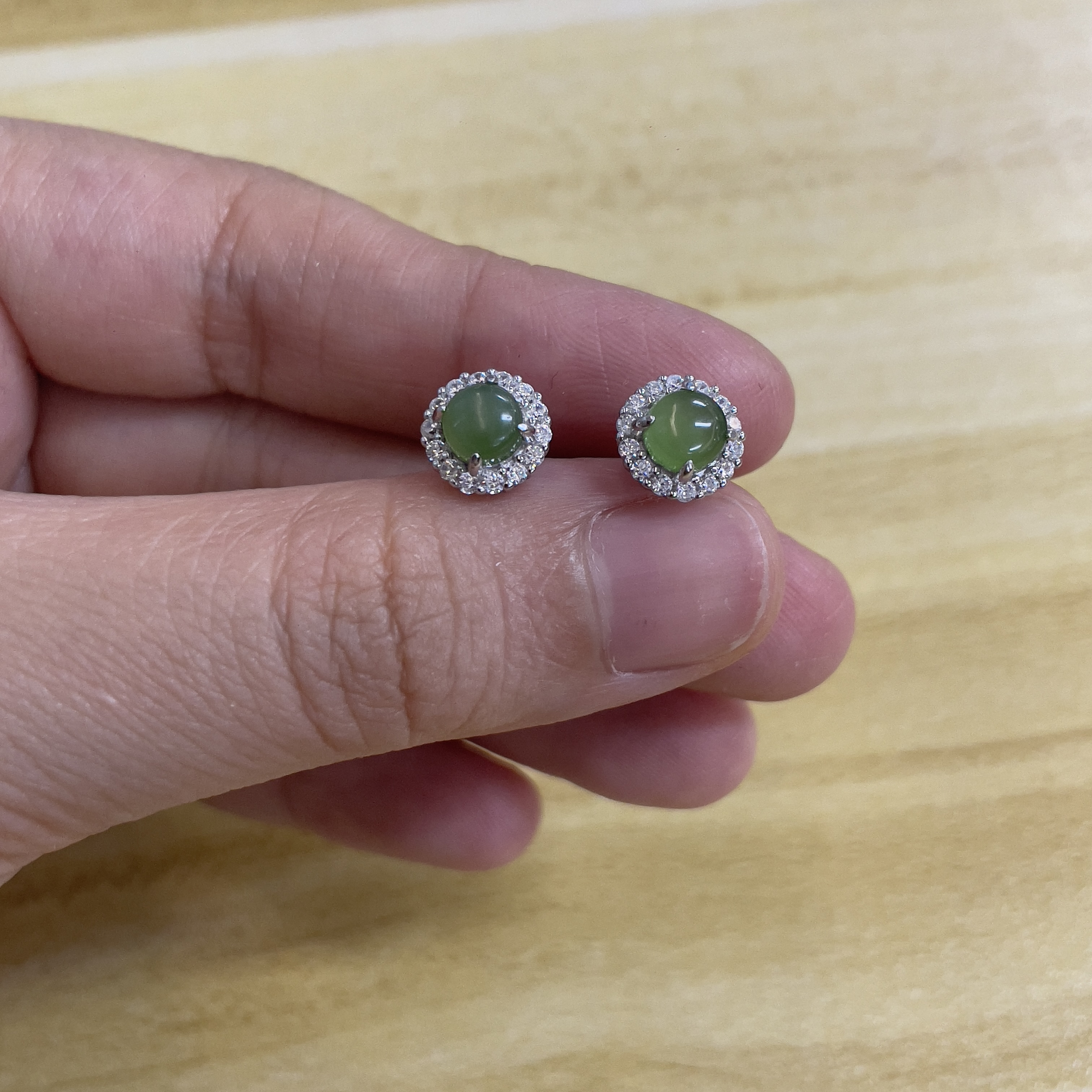 碧玉蛋面耳钉*（多样性发一件）