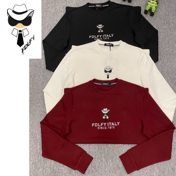 【欧洲名店】4198正品FDLFY老佛爷秋季男士烫钻长袖打底T恤
