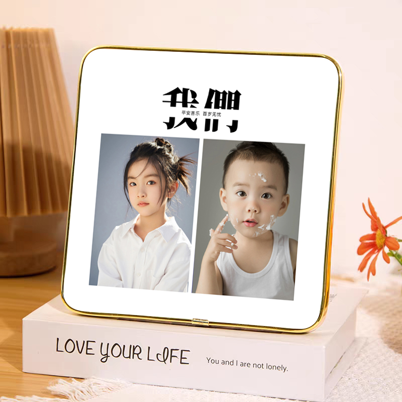 定制照片水晶PVC包边相框摆台打印儿童成长照家庭照婚纱照高级感
