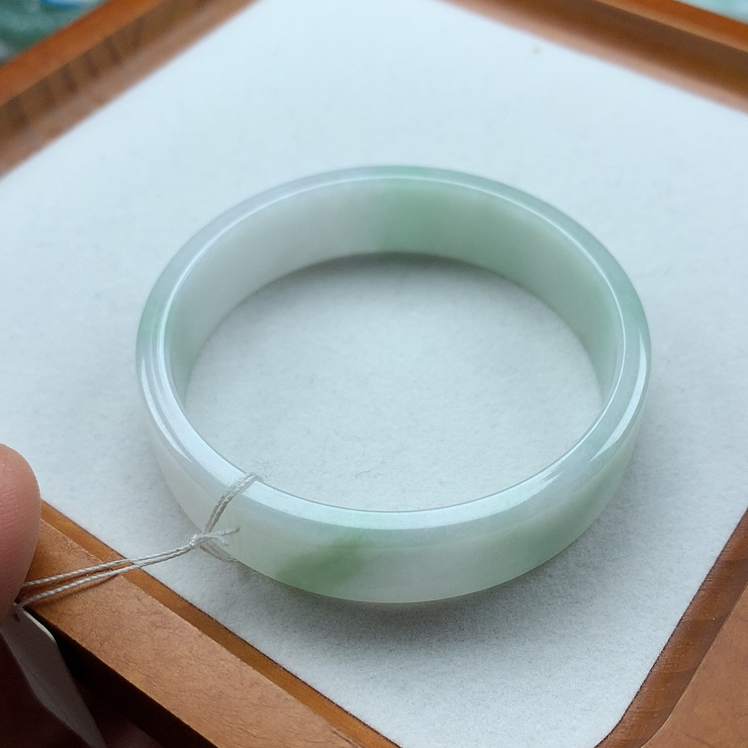 翡翠未镶嵌手镯复古风格51.6