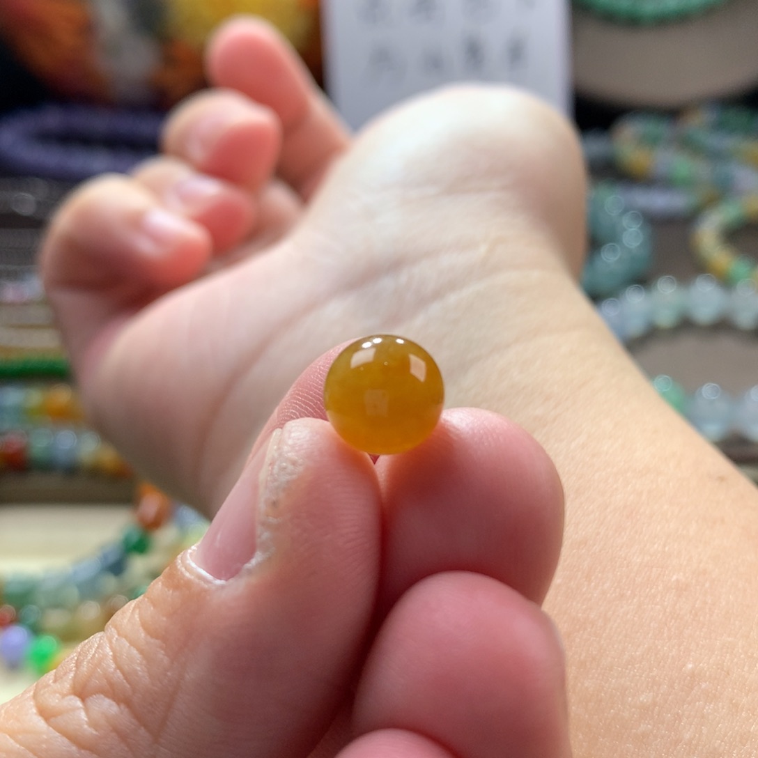 翡翠手链未镶嵌橘黄单珠 卡8.8