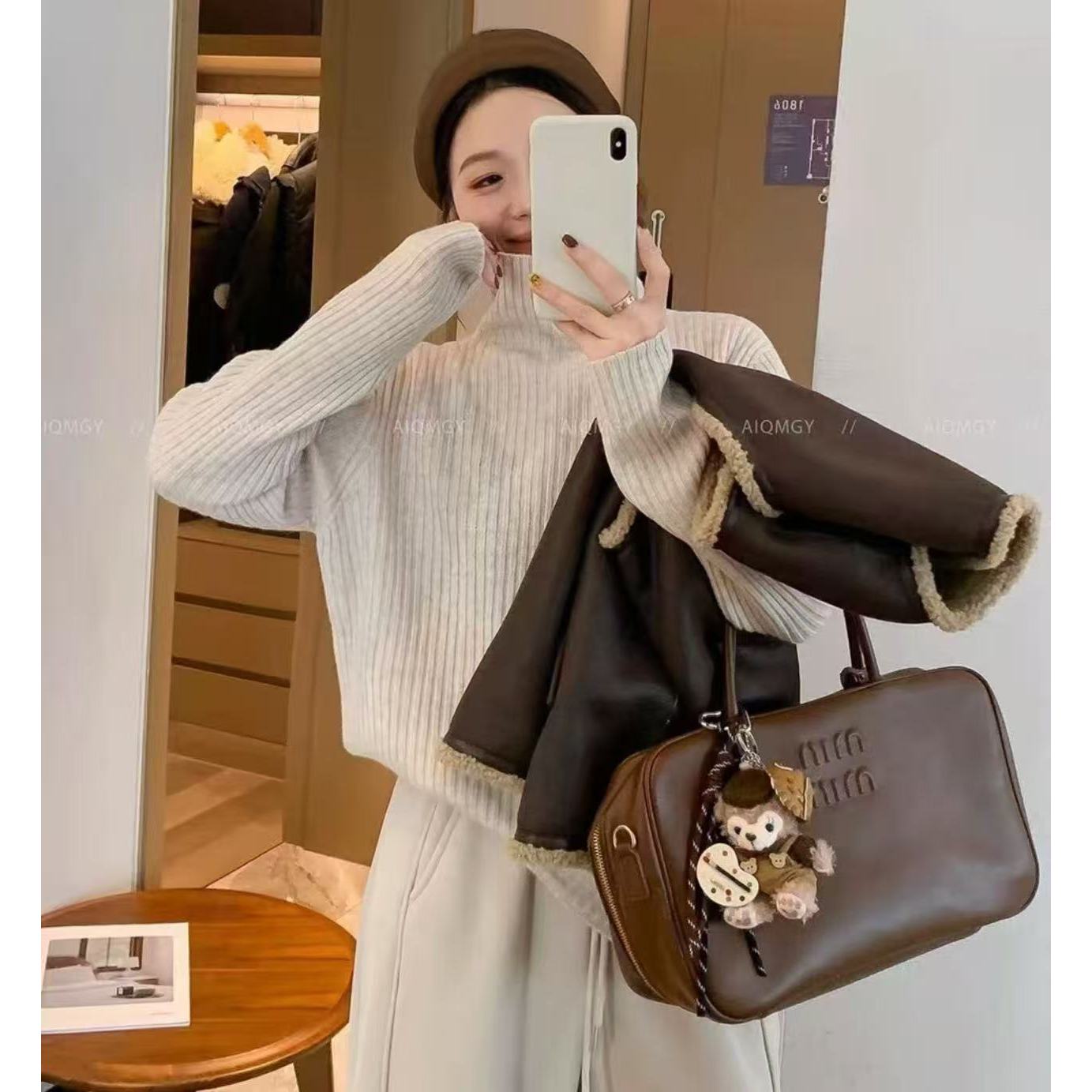 黑咖113-124色羊绒衫秋冬季极简风百搭常规款女装毛衣羊毛衫