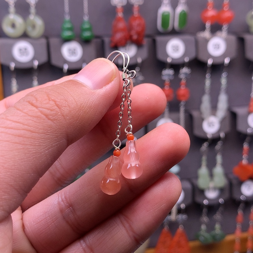 【闪购商品】南红玛瑙耳饰银S925镶嵌