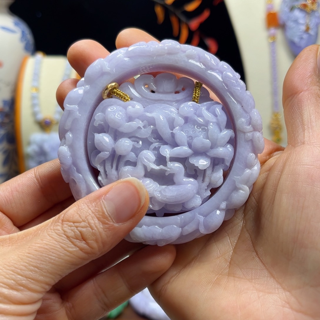 翡翠未镶嵌颈饰天然翡翠手镯套装55.5