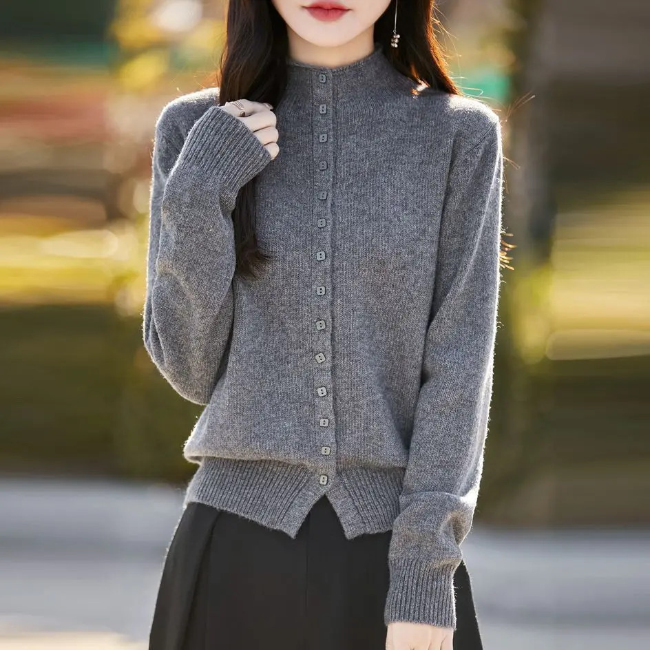 正品撤柜剪标羊毛衫半高领针织衫开衫秋冬新秋秋秋冬半高领羊毛衫