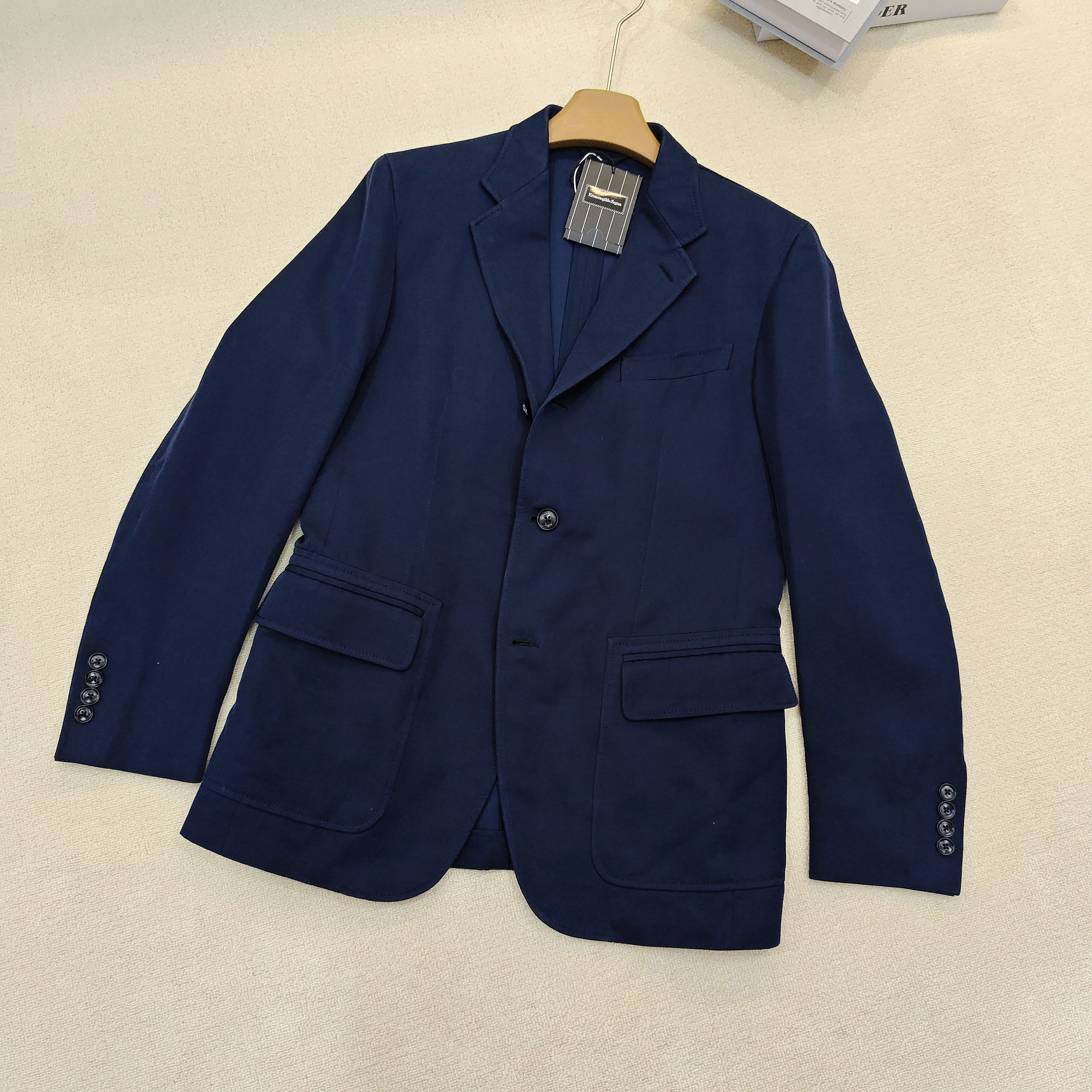 未使用 ZEGNA 深蓝色西装外套 