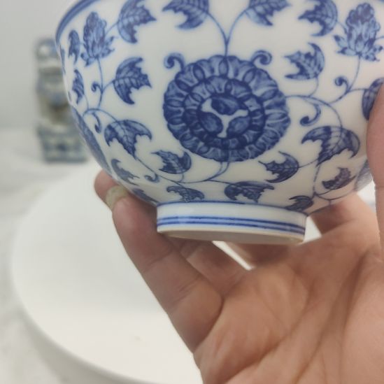 用***5其他陶青花花卉碗一件全品