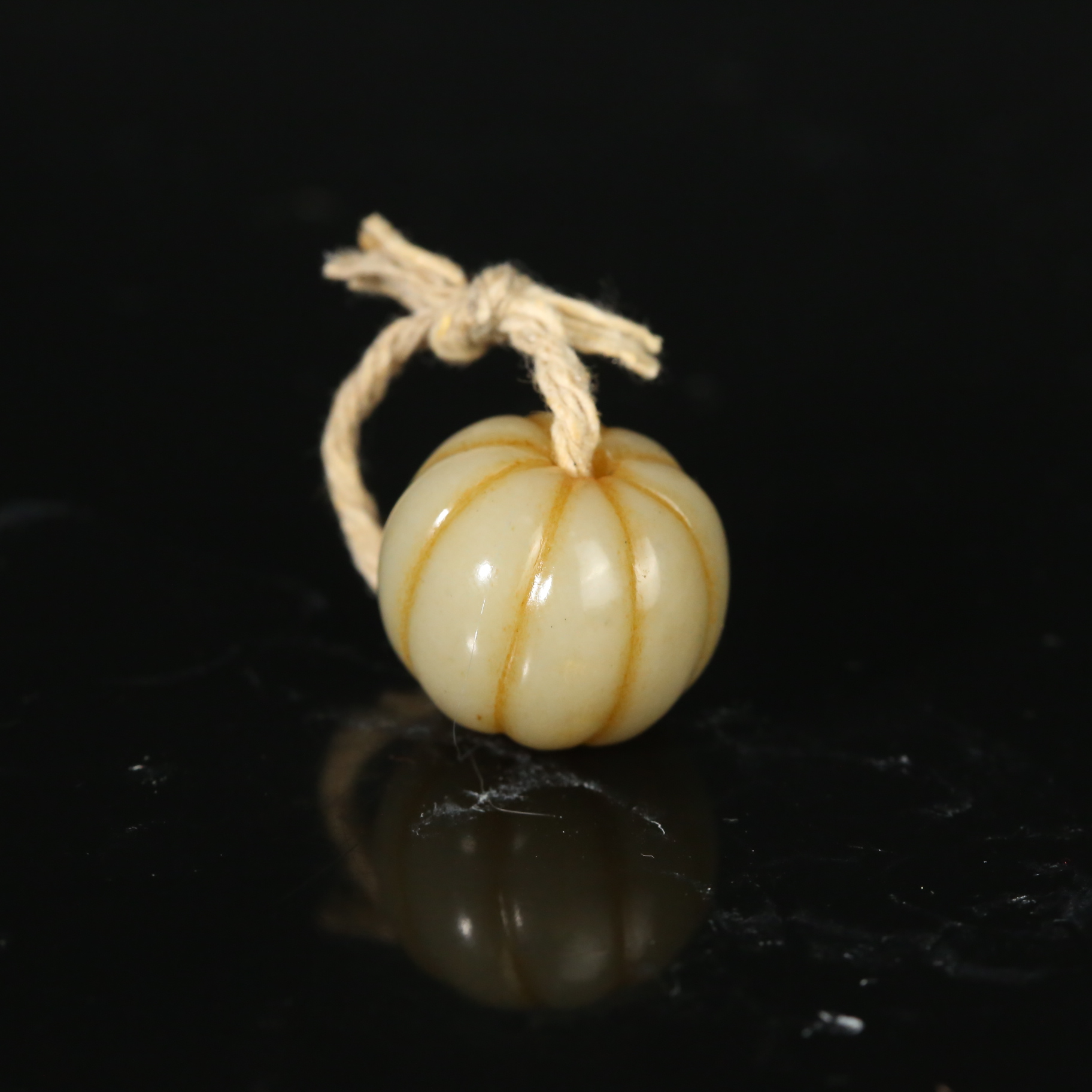 清代和田玉瓜棱单珠WLSJ251021006【古董首饰】