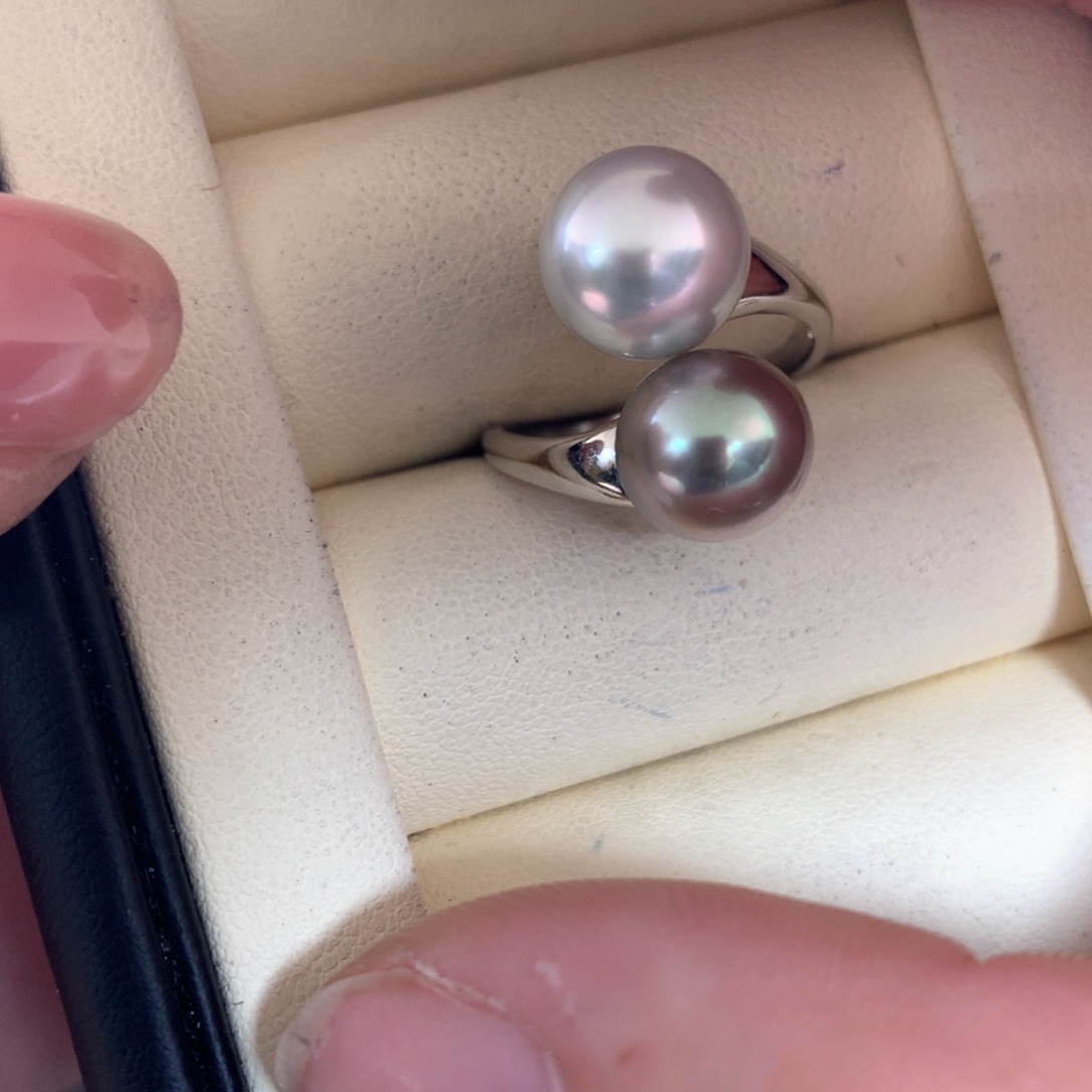 海水珍珠戒指银S925镶嵌