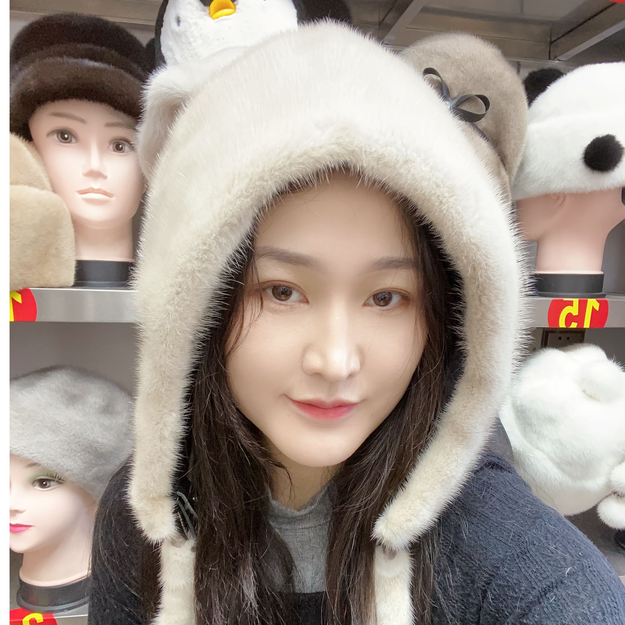 貂皮帽子女士整貂皮草帽子围巾风雪帽水貂毛皮草帽户冬季保暖护耳