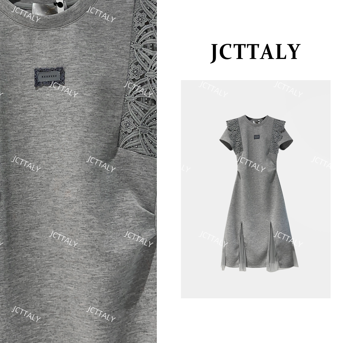 【宠粉价】法式设计师拼接透气中长25夏季新款连衣裙女JC-A3876