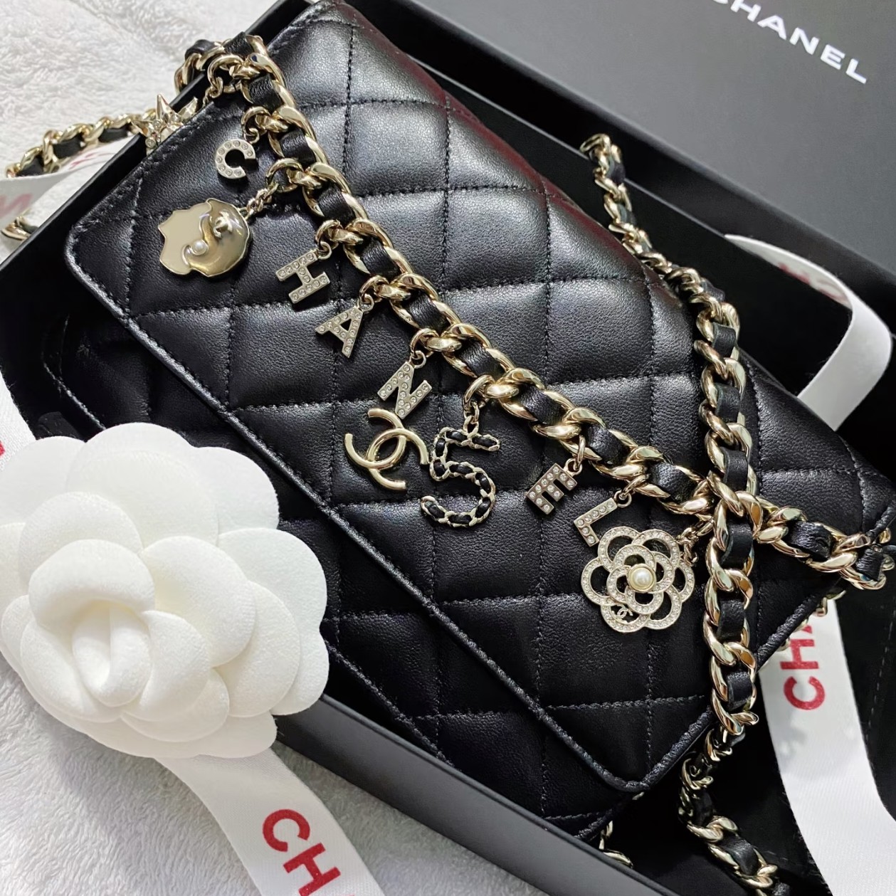 99新 Chanel/香奈儿 Chanel黑金徽章woc 25120144-01