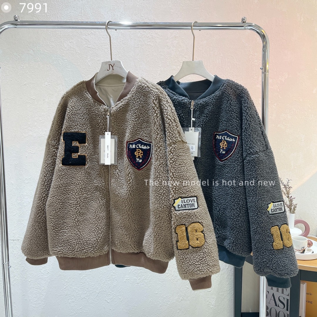 MANNI复古棒球服夹克两面穿保暖外套40146