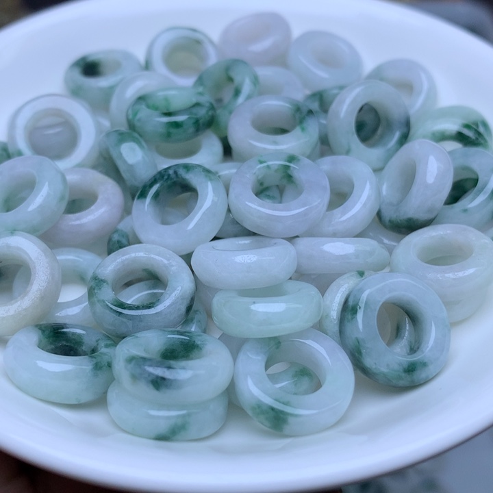 【闪购商品】未镶嵌翡翠手链卡13.5冰飘蓝圆环10个