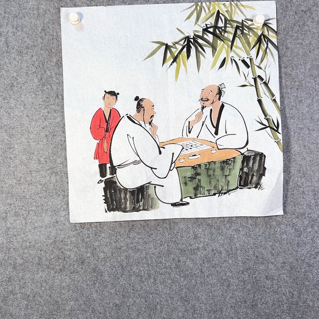 国画691 花鸟在树丛的顶端鸣叫叫声