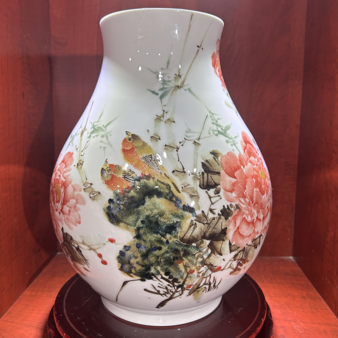 福桶瓶创意手工器玄关书房摆设花瓶瓷瓶