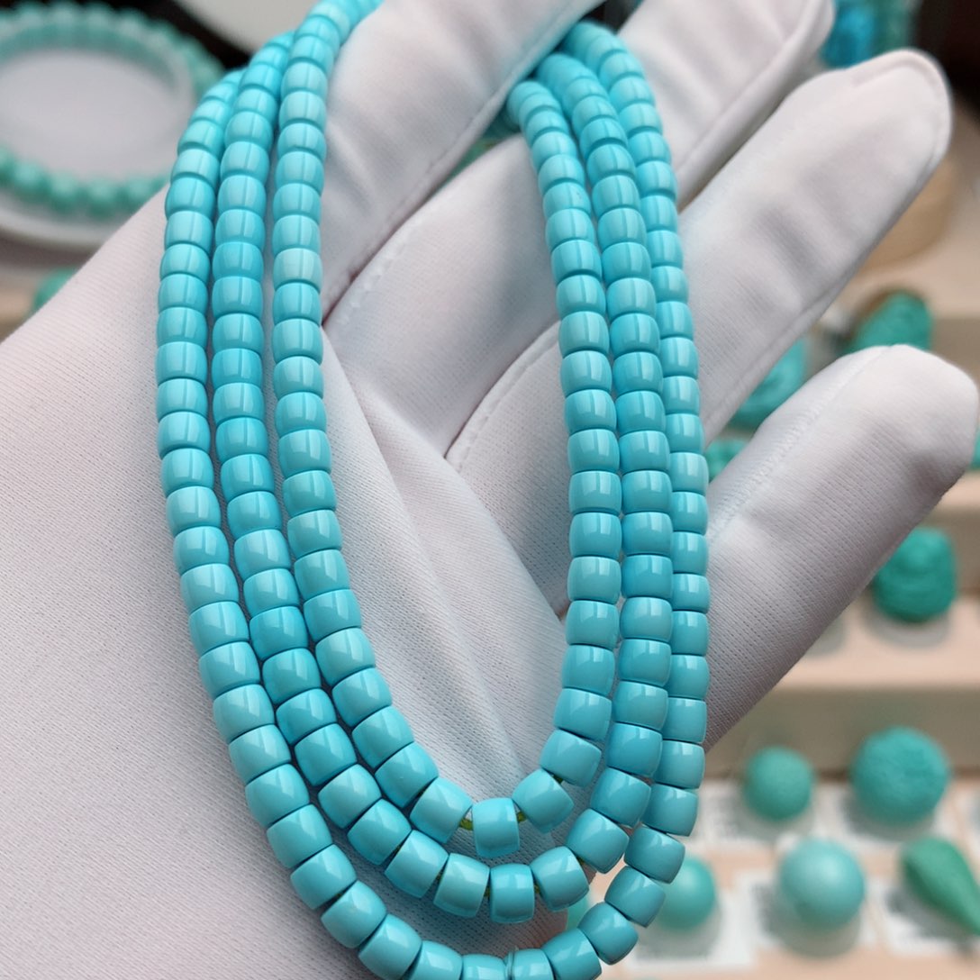 绿松石珠宝奇石未镶嵌4.4mm