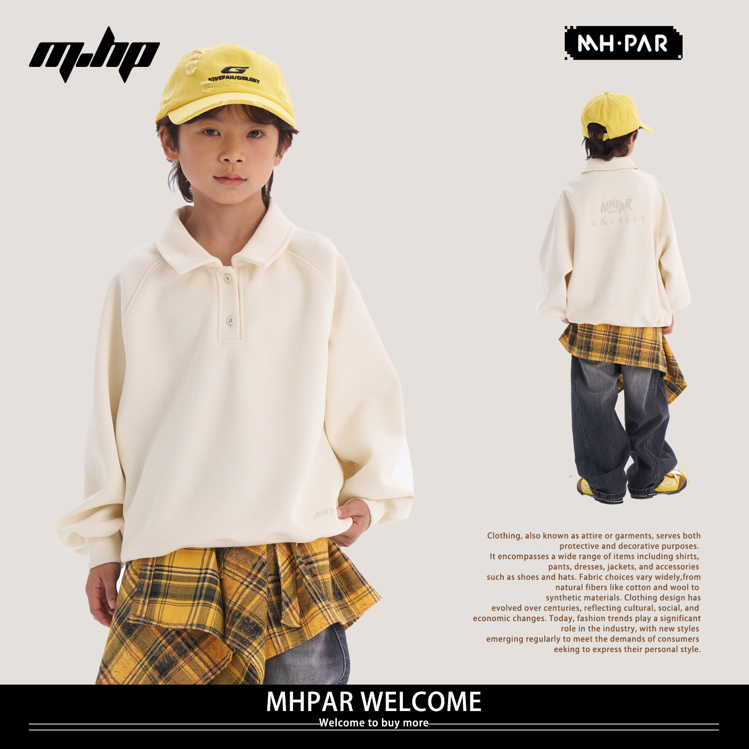 麦哈派MHPAR麦哈派童装秋季纽扣长袖常规韩系休闲Polo衫253027