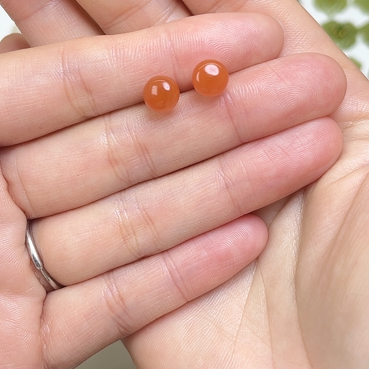 南红玛瑙银S925镶嵌耳饰