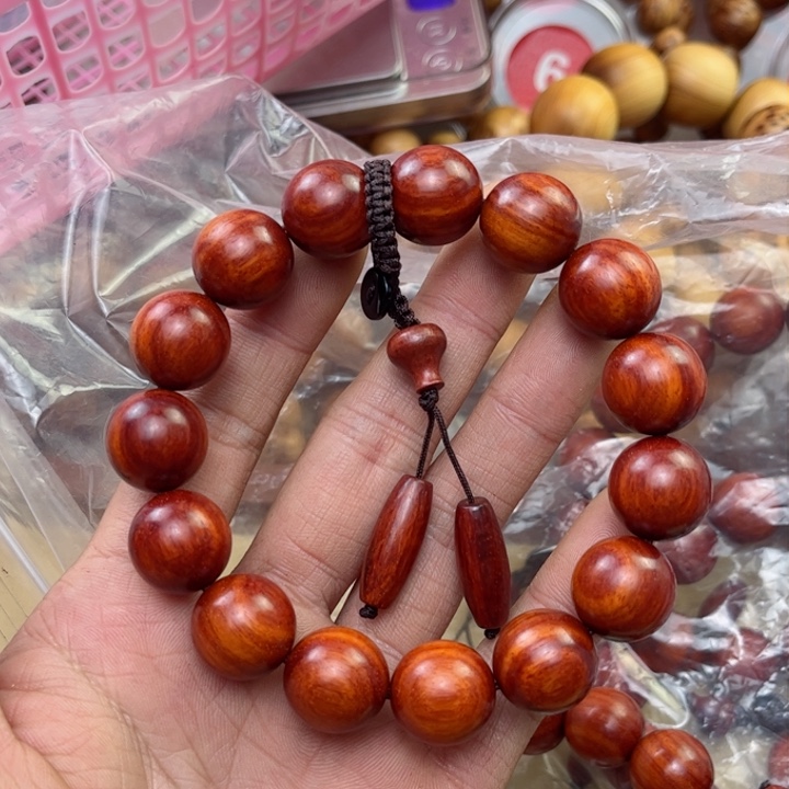 染料紫檀（血檀）手串/手链15鸡血红