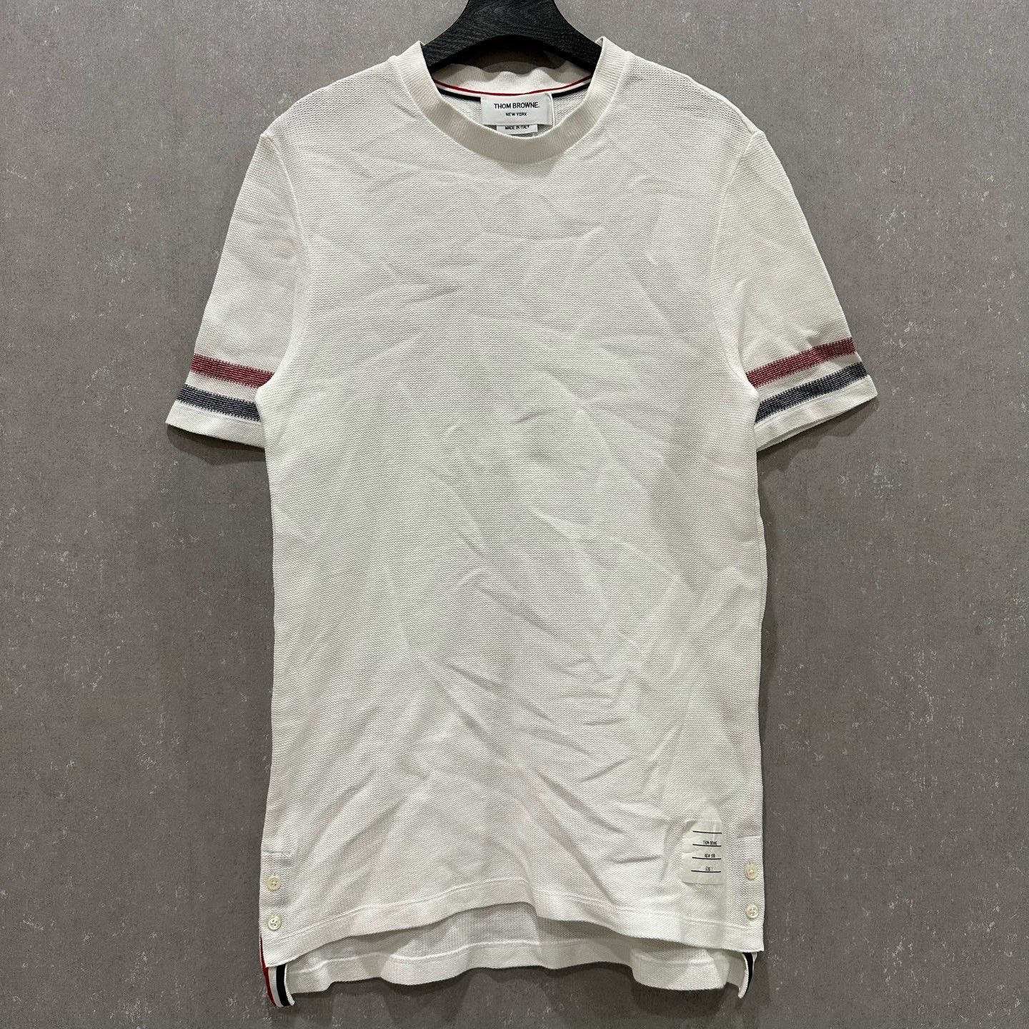 99新 THOMBROWNE 手臂彩条毛巾短袖2码/005027