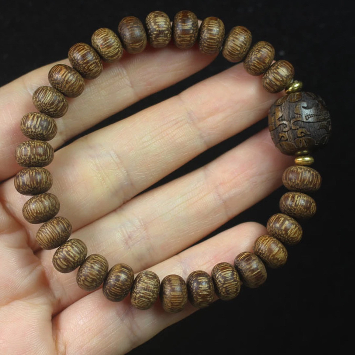 黄花梨精品单圈手串（无礼盒）