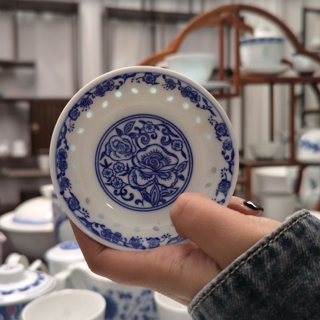 陶瓷釉下彩梅英味碟十只装