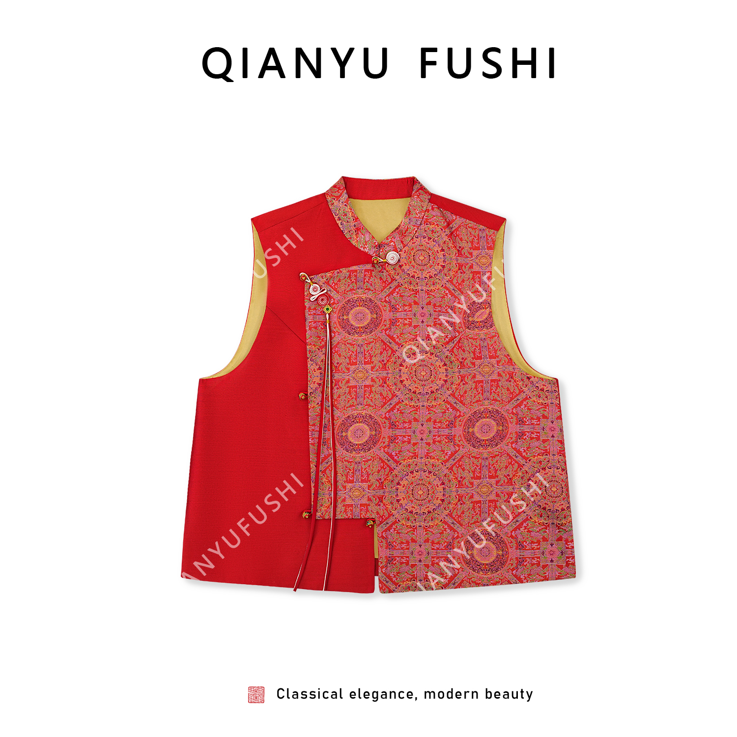 雅集华服【红运八达】新中式双面穿优雅轻奢气质开衫马甲V24H0859