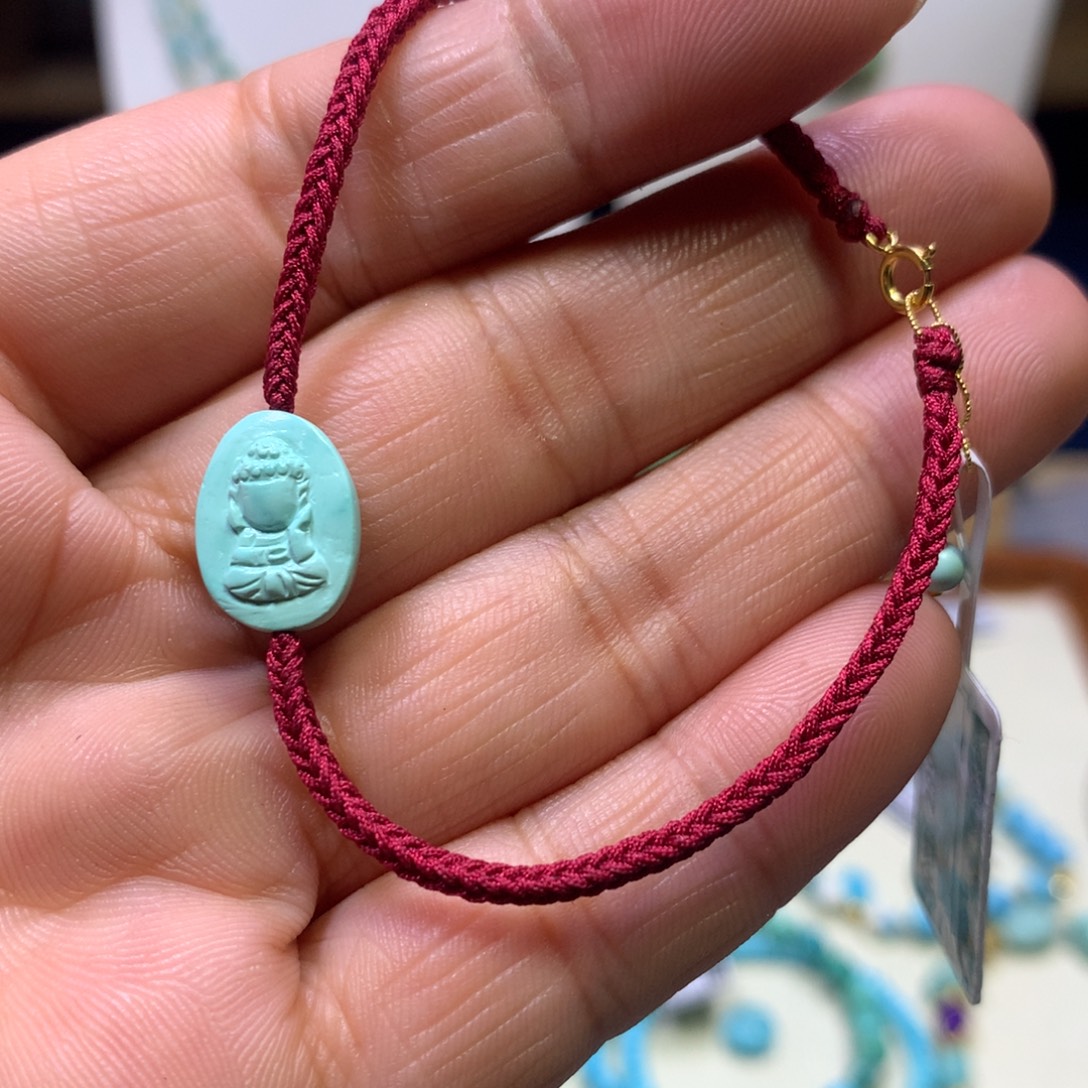 绿松石18K金镶嵌手绳