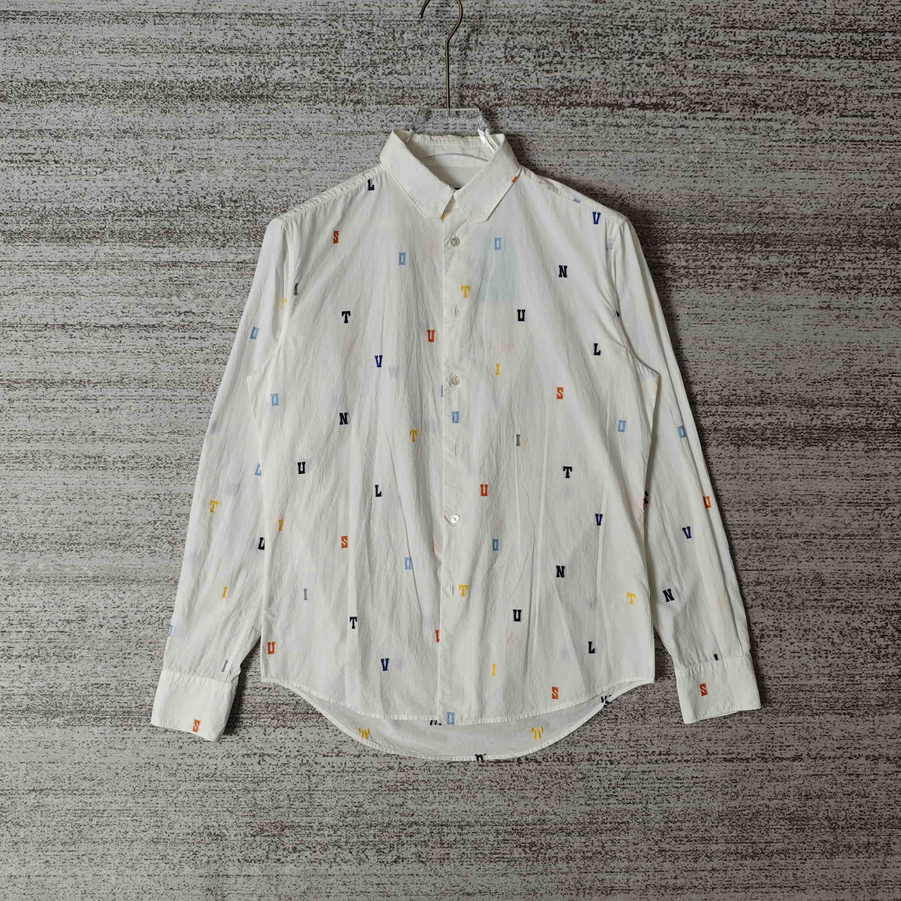 99新 LouisVuitton/路易威登 字母弹幕单排扣长袖衬衫/XL码#9844