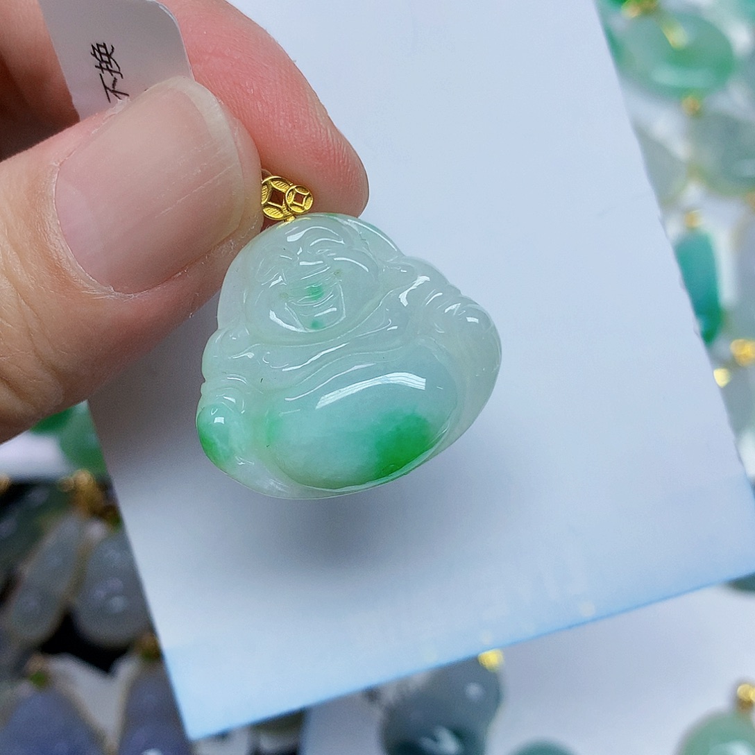 翡翠18K金镶嵌颈饰346778