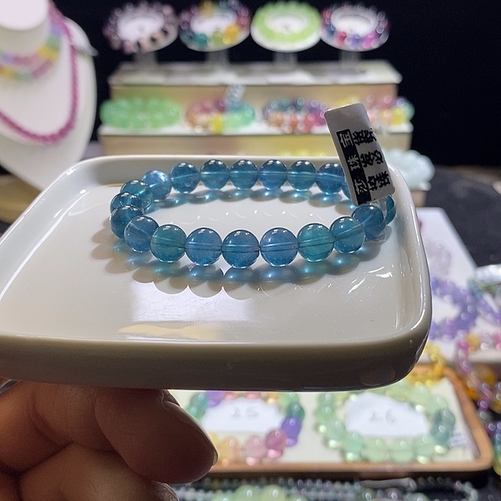 未镶嵌手链水晶孔雀蓝绿9加
